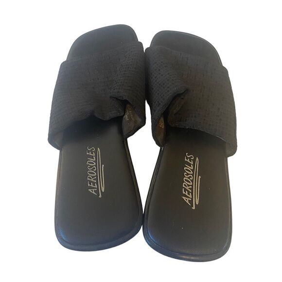 Aerosoles Black Rubber Heel Slip-On Clogs in Ladies Size 8 - Picture 4 of 7